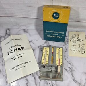 Vintage Taylor Discomfortmeter Hygrometer-Room Comfort Indicator W/ Box & Manual